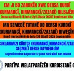PWK: Malbatên Kurdan divê zarokên xwe di dersa bijarte ya Kurdî de qeyd bikin